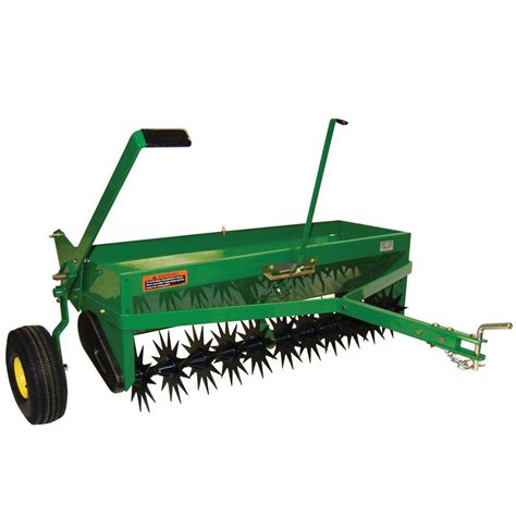 7cm (18 inches) Working width 102 cm (40-inches) Wheels 254x44. . John deere 40 in tow behind combination aerator spreader